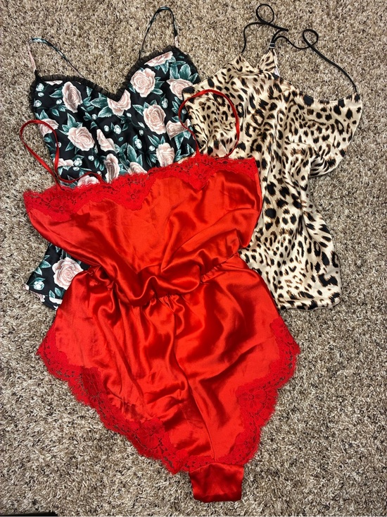 Victoria's Secret Other - Victoria Secret 3 Piece Bundle Satin Teddy Romper 2 Satin Camisoles